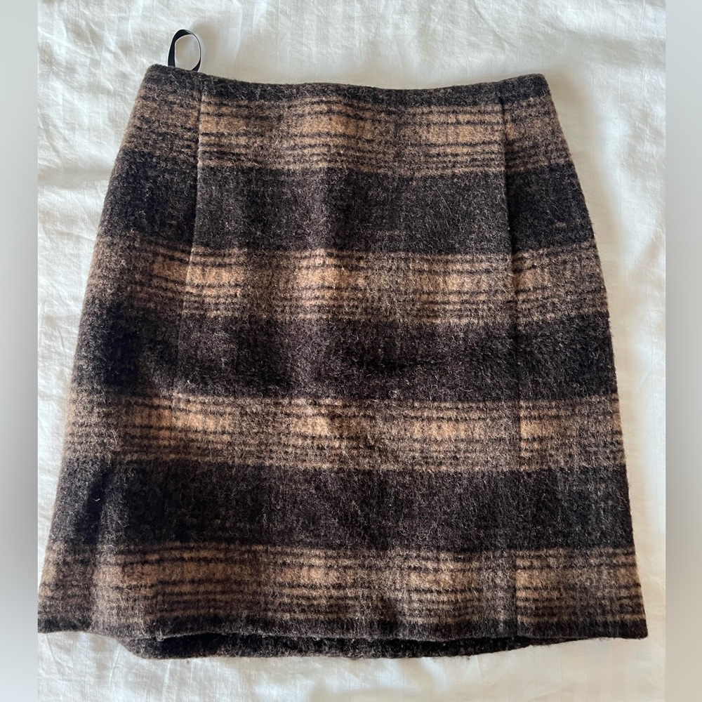 Uniqlo wool plaid mini skirt